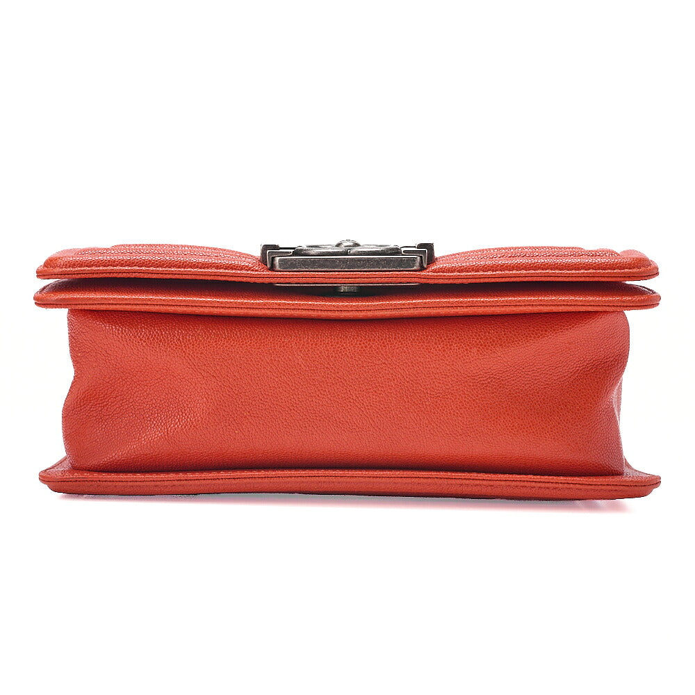 CHANEL Caviar Skin Matelasse Boy Chanel 20 Chain Shoulder Pink Orange Silver-Tone Hardware, Pre-Owned