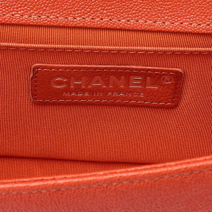 CHANEL Caviar Skin Matelasse Boy Chanel 20 Chain Shoulder Pink Orange Silver-Tone Hardware, Pre-Owned