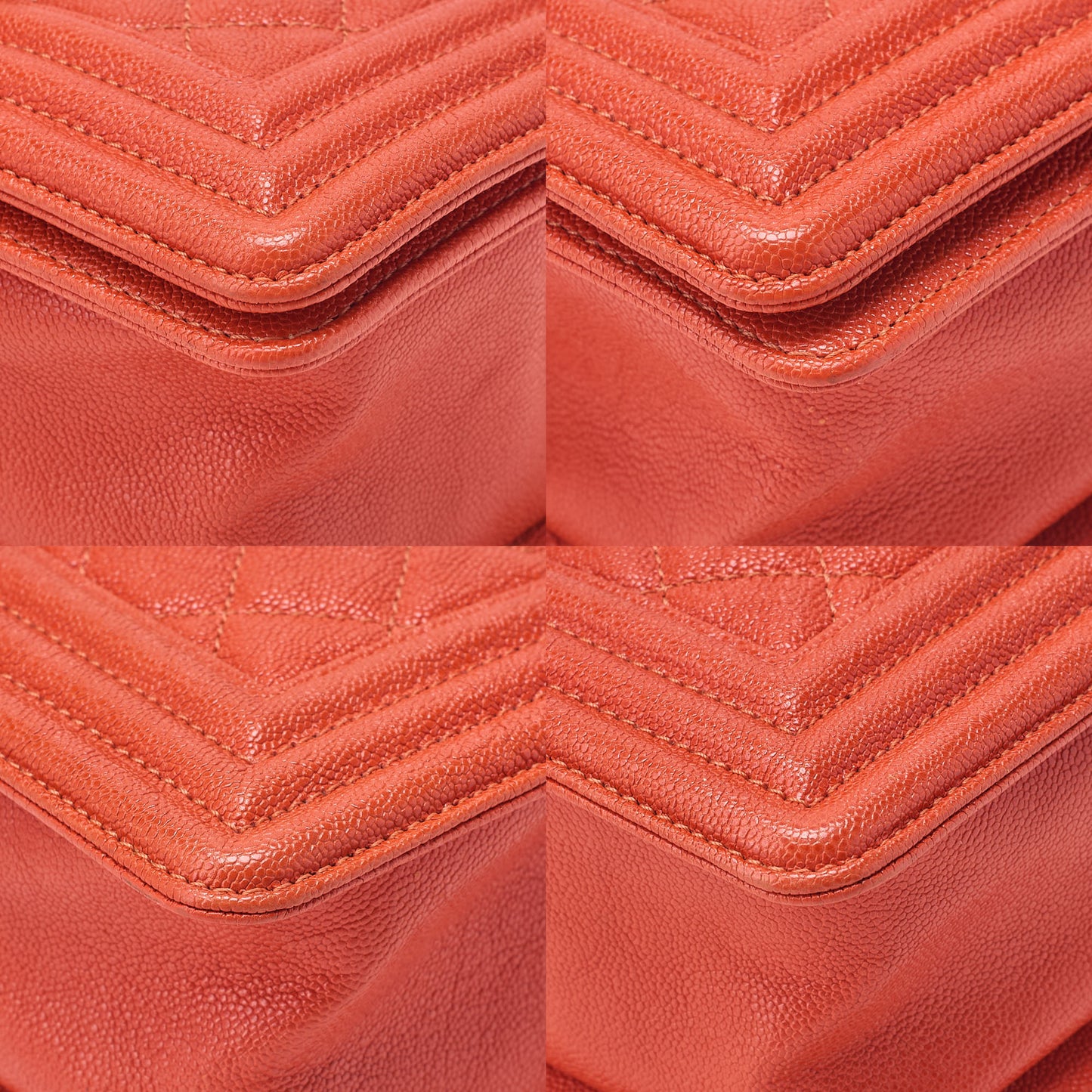 CHANEL Caviar Skin Matelasse Boy Chanel 20 Chain Shoulder Pink Orange Silver-Tone Hardware, Pre-Owned