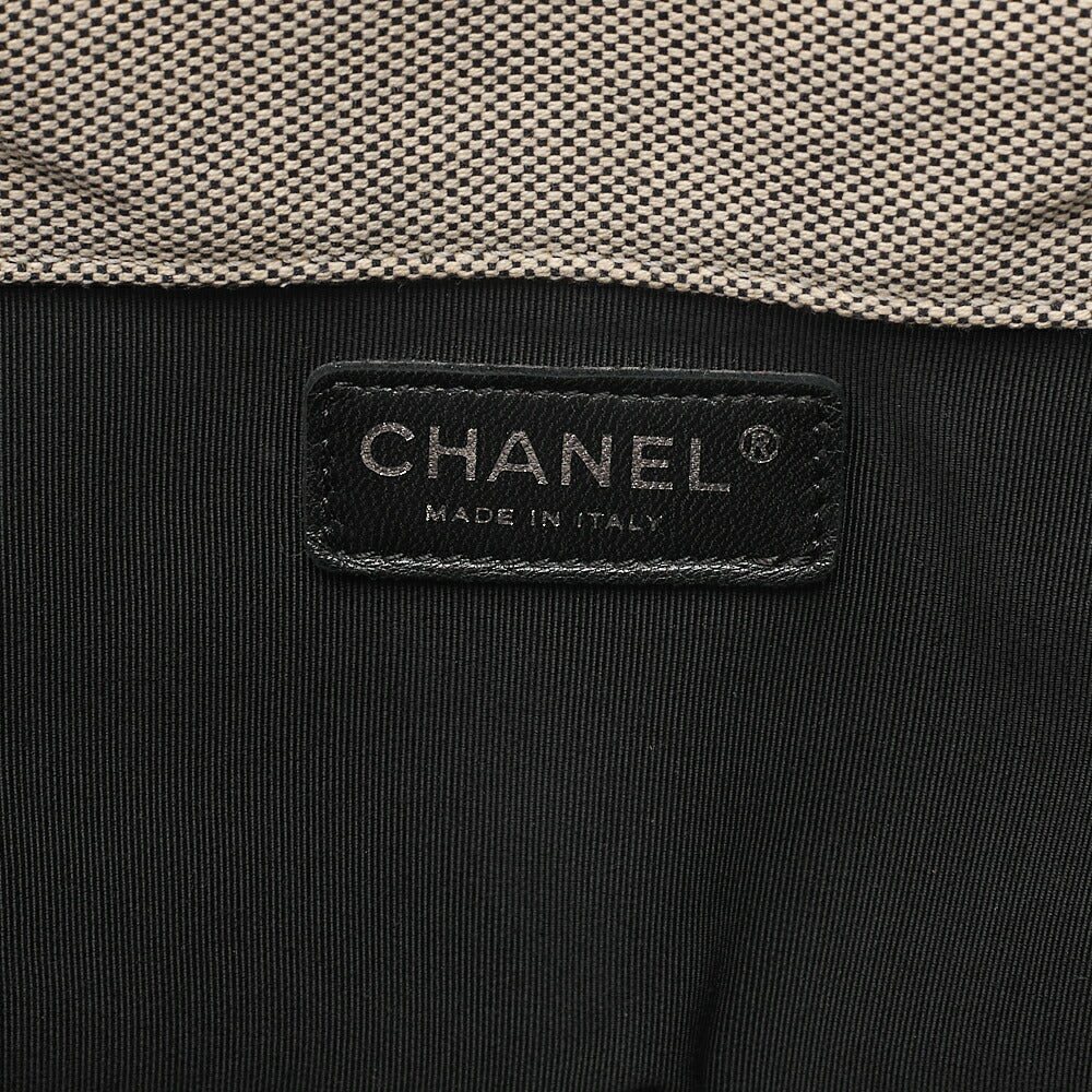 CHANEL Tote Bag Choco Bar Camellia No.5 Canvas x Enamel Gray x Yellow x Black Silver-Tone Hardware, Pre-Owned