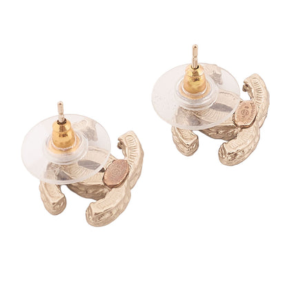 CHANEL Coco Mark Earrings A14B GP x Faux Pearl Gold Gold Plated-Tone Hardware, Pre-Owned