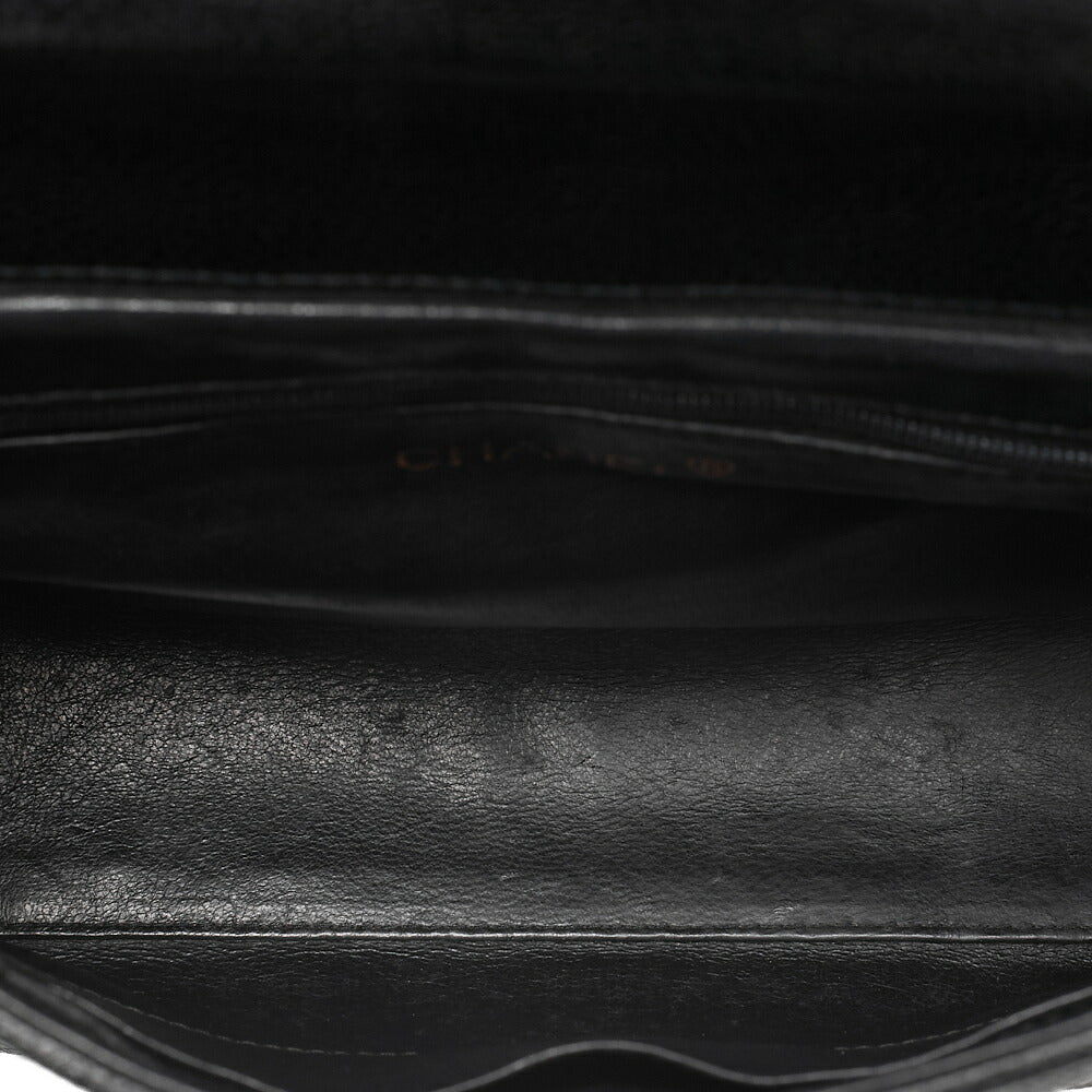 CHANEL Caviar Skin Biju Coco Mark Round Flap One-Shoulder Bag Black Gold-Tone Hardware, Pre-Owned