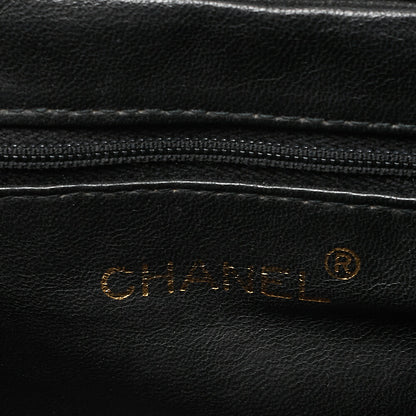 CHANEL Caviar Skin Biju Coco Mark Round Flap One-Shoulder Bag Black Gold-Tone Hardware, Pre-Owned