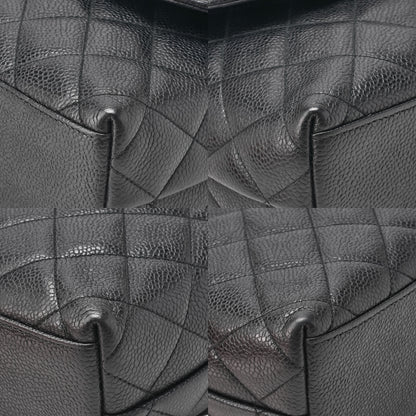 CHANEL Caviar Skin Biju Coco Mark Round Flap One-Shoulder Bag Black Gold-Tone Hardware, Pre-Owned