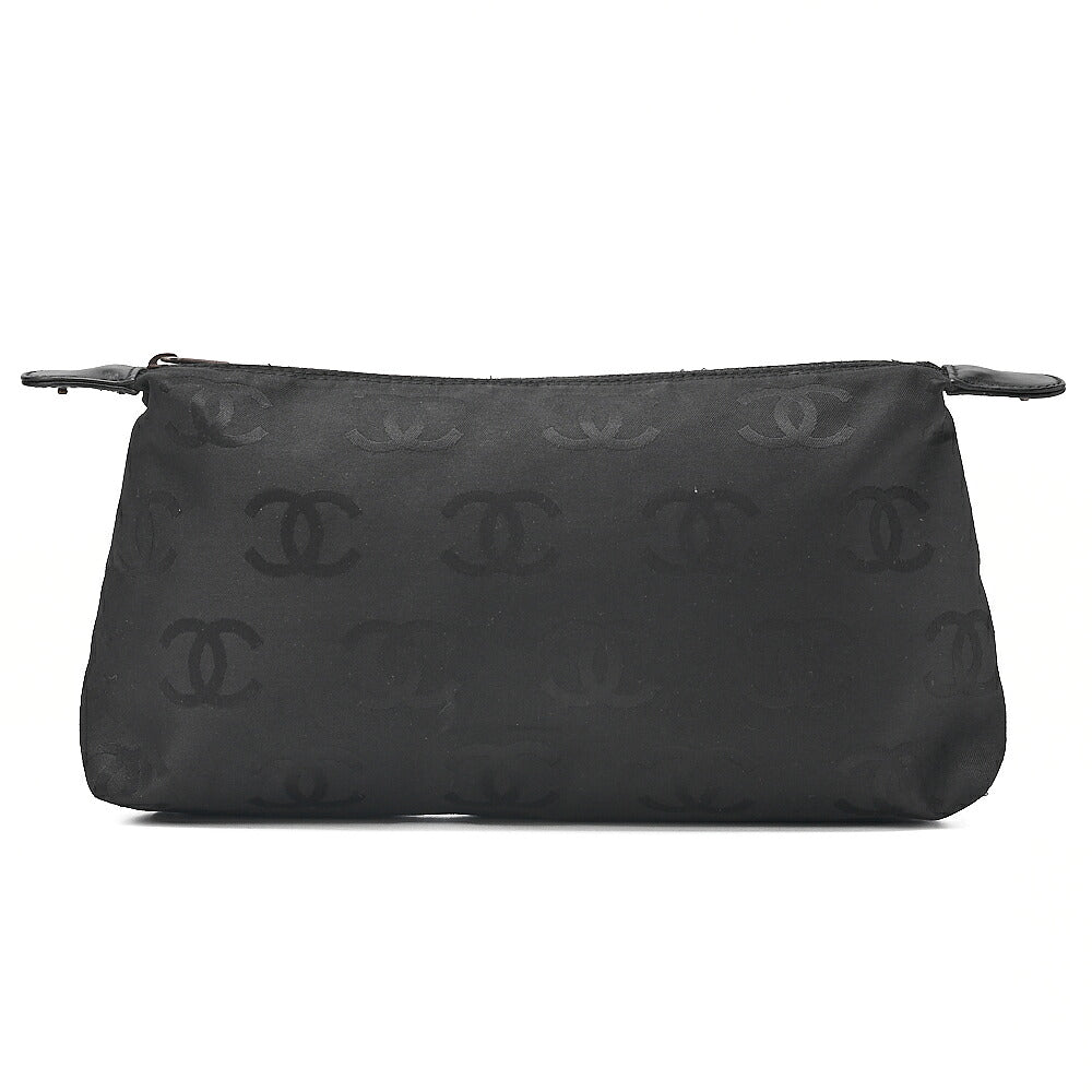 CHANEL Coco Mark Wild Stitch Handbag Calfskin Black Silver-Tone Hardware, Pre-Owned