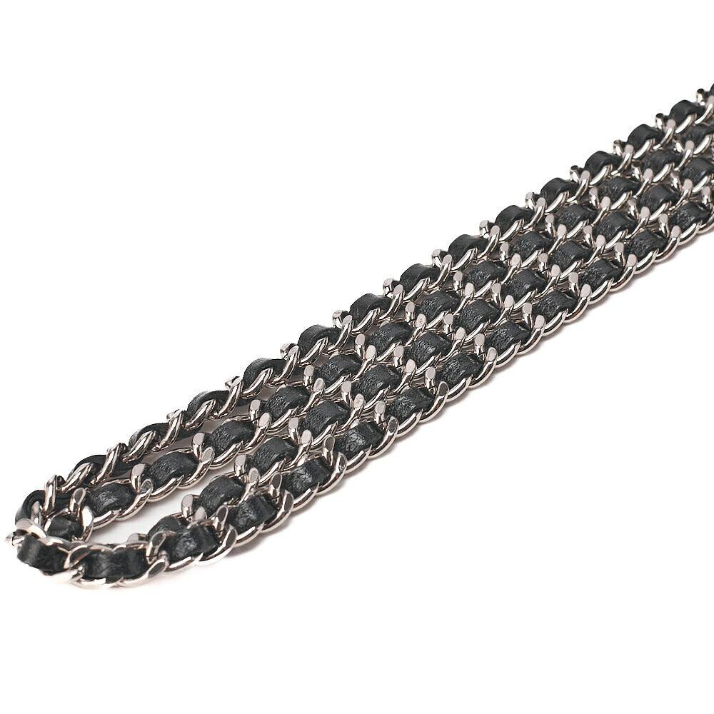CHANEL Matelasse Turn Lock Single Flap Chain Shoulder Lambskin Black Silver-Tone Hardware, Pre-Owned
