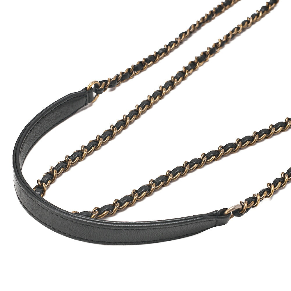 CHANEL Chanel Matelasse Beauty Lock Chain Shoulder Calfskin Black Gold-Tone Hardware, Pre-Owned