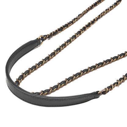 CHANEL Chanel Matelasse Beauty Lock Chain Shoulder Calfskin Black Gold-Tone Hardware, Pre-Owned