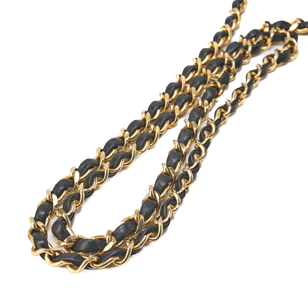 CHANEL Shoulder Bag Mini Matelasse 17cm Lambskin Half Round Flap Black Gold-Tone Hardware, Pre-Owned