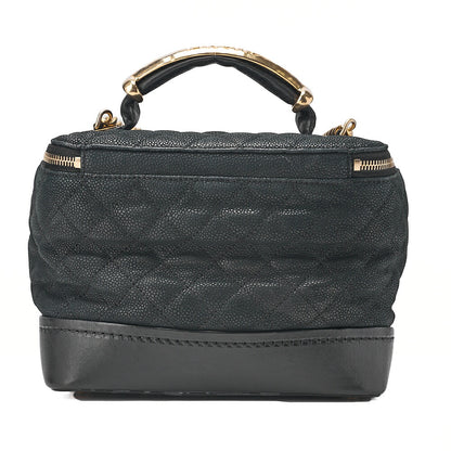 CHANEL Vanity Coco Mark 2-Way Chain Shoulder Caviar Skin x Lamb Black Gold-Tone Hardware, Pre-Owned
