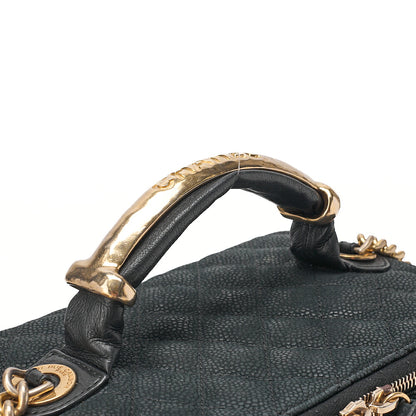 CHANEL Vanity Coco Mark 2-Way Chain Shoulder Caviar Skin x Lamb Black Gold-Tone Hardware, Pre-Owned