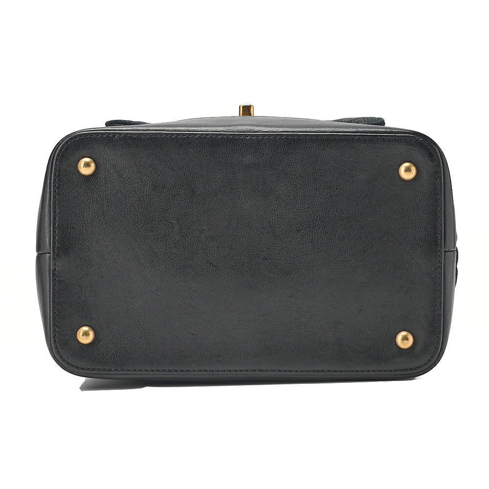 CHANEL Vanity Coco Mark 2-Way Chain Shoulder Caviar Skin x Lamb Black Gold-Tone Hardware, Pre-Owned