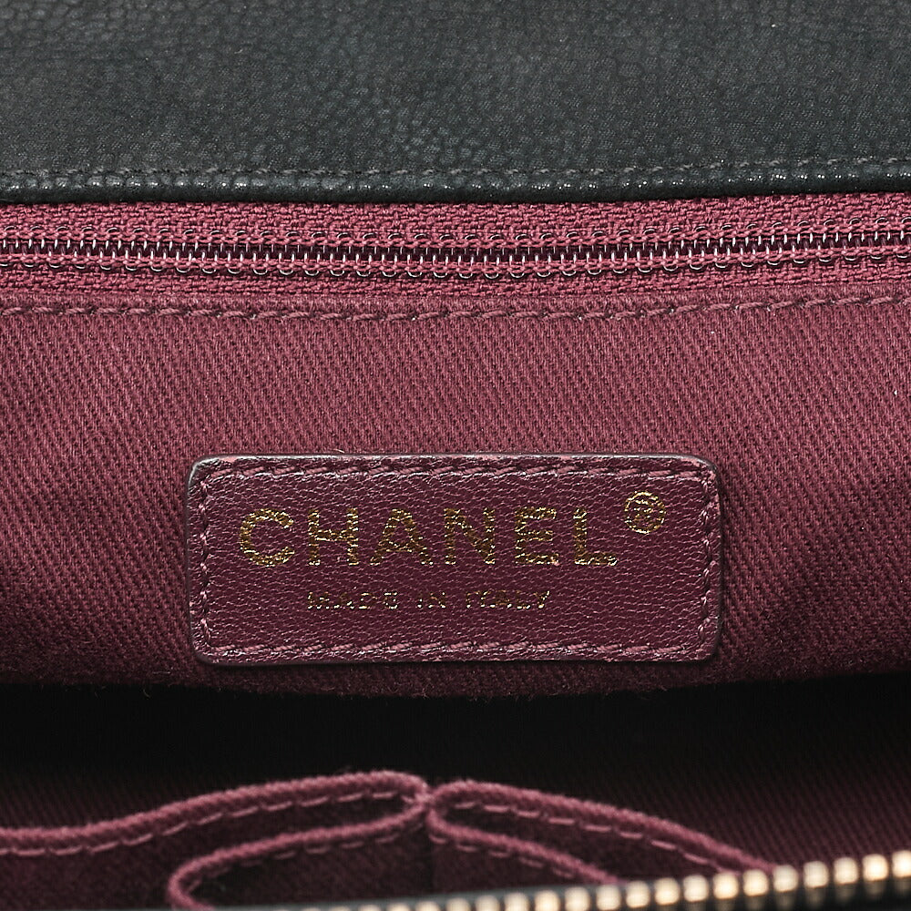 CHANEL Vanity Coco Mark 2-Way Chain Shoulder Caviar Skin x Lamb Black Gold-Tone Hardware, Pre-Owned