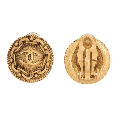 CHANEL Coco Mark 97P Earrings GP Gold Gold Plated-Tone Hardware, Pre-Owned