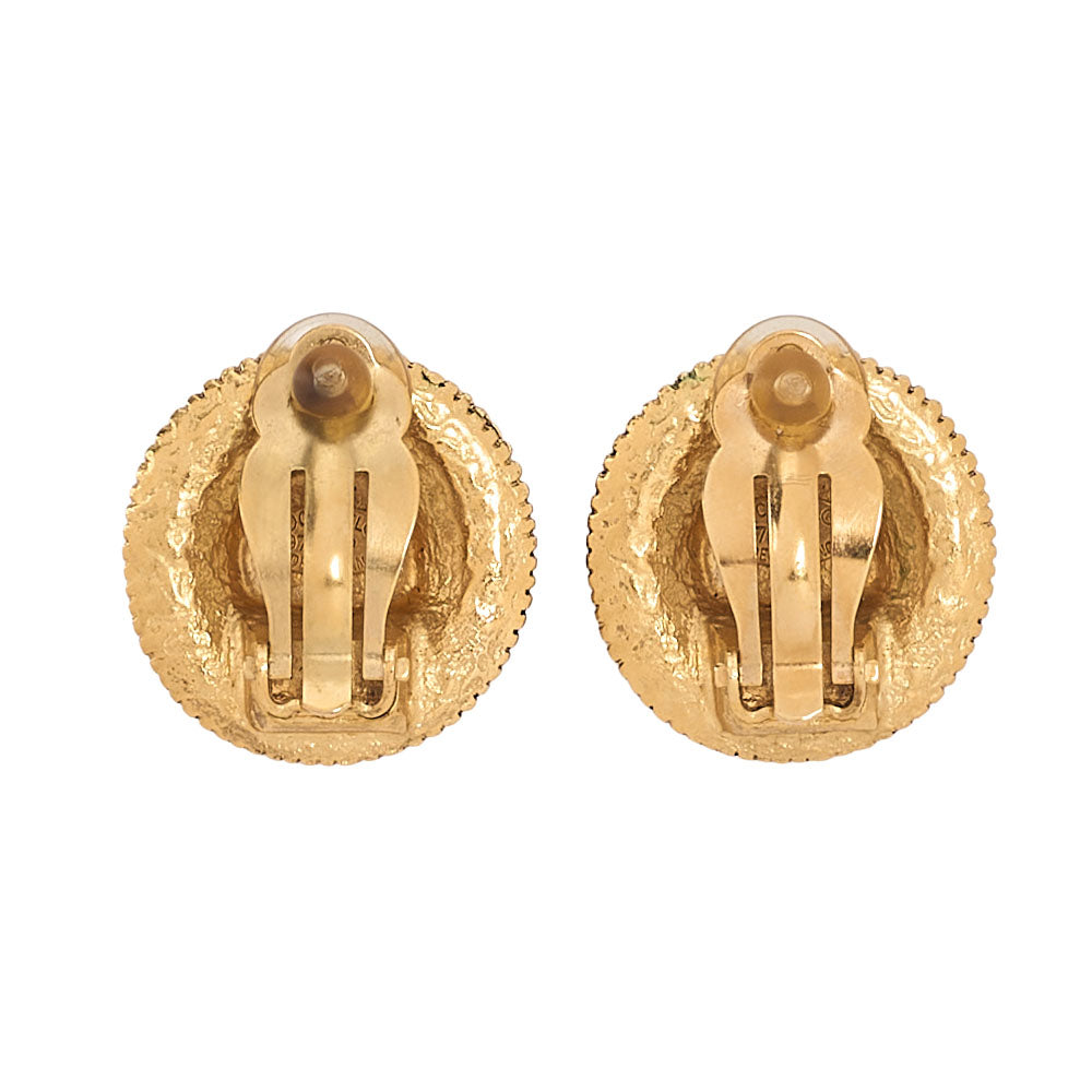 CHANEL Coco Mark 97P Earrings GP Gold Gold Plated-Tone Hardware, Pre-Owned
