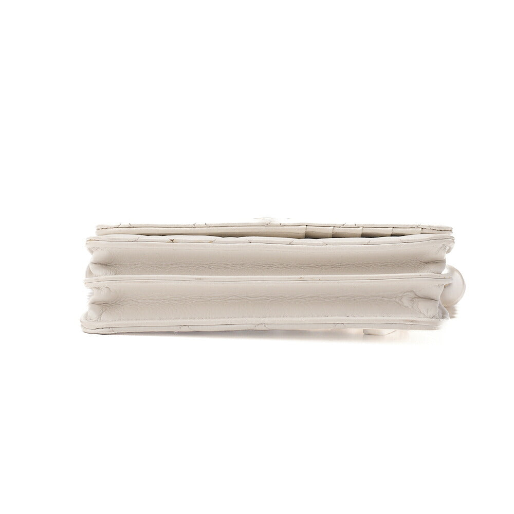 CHANEL Minimatrasse Fake Pearl Pearl Chain Wallet Lambskin White Gold-Tone Hardware, Pre-Owned