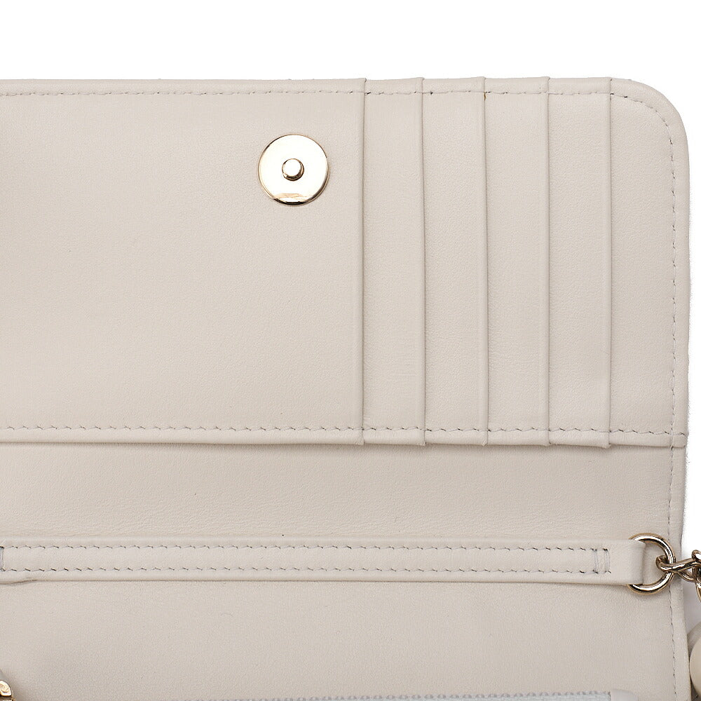 CHANEL Minimatrasse Fake Pearl Pearl Chain Wallet Lambskin White Gold-Tone Hardware, Pre-Owned