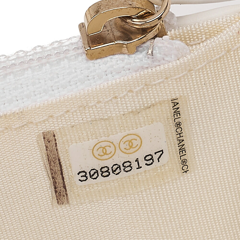 CHANEL Minimatrasse Fake Pearl Pearl Chain Wallet Lambskin White Gold-Tone Hardware, Pre-Owned