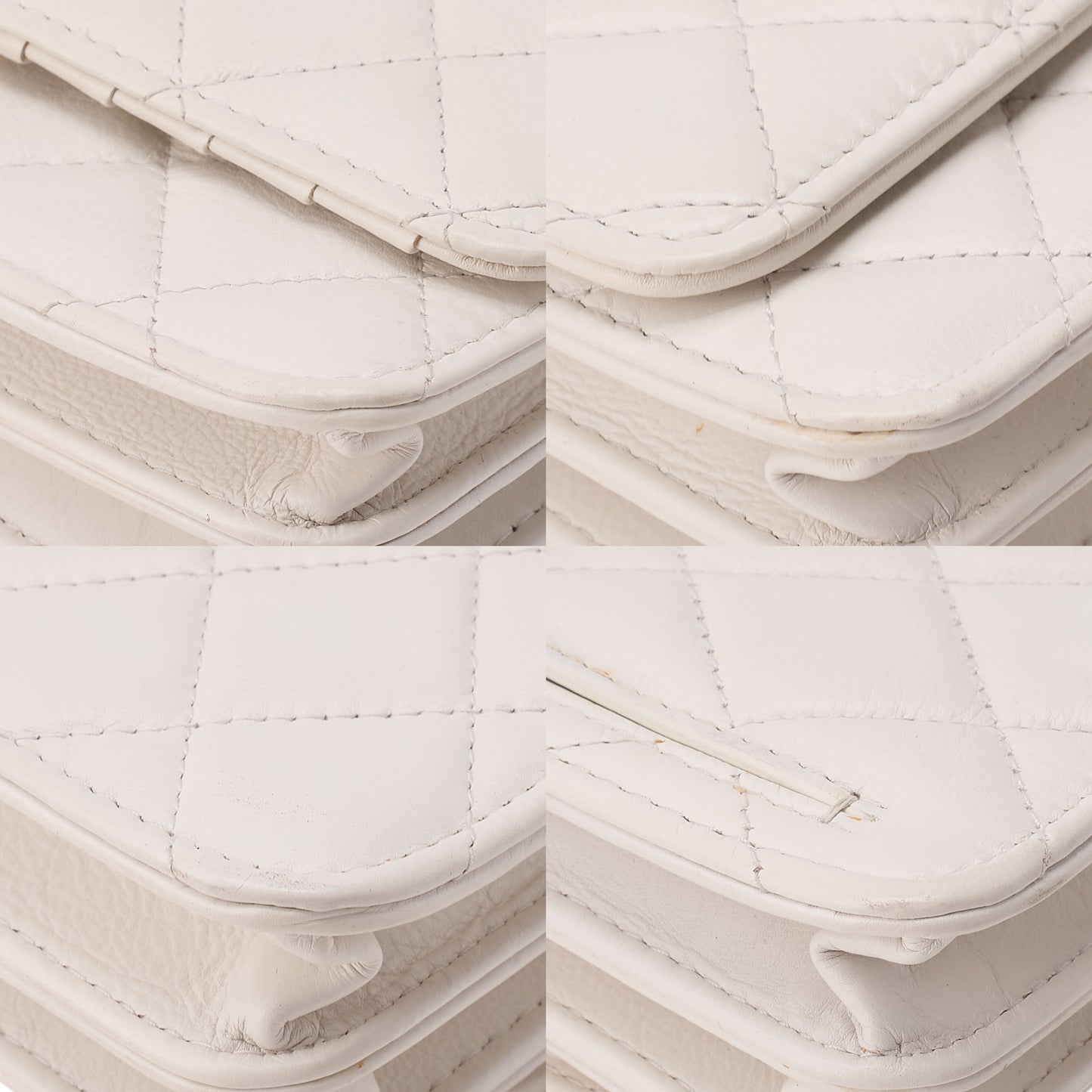 CHANEL Minimatrasse Fake Pearl Pearl Chain Wallet Lambskin White Gold-Tone Hardware, Pre-Owned