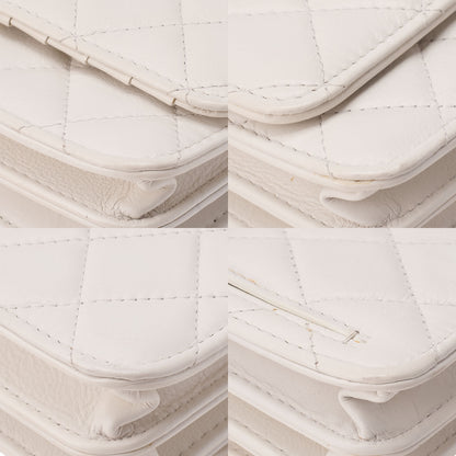 CHANEL Minimatrasse Fake Pearl Pearl Chain Wallet Lambskin White Gold-Tone Hardware, Pre-Owned