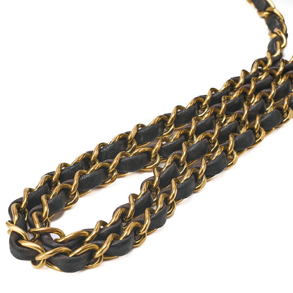 CHANEL Lambskin Matelasse Diana Flap Chain Shoulder Black Gold-Tone Hardware, Pre-Owned