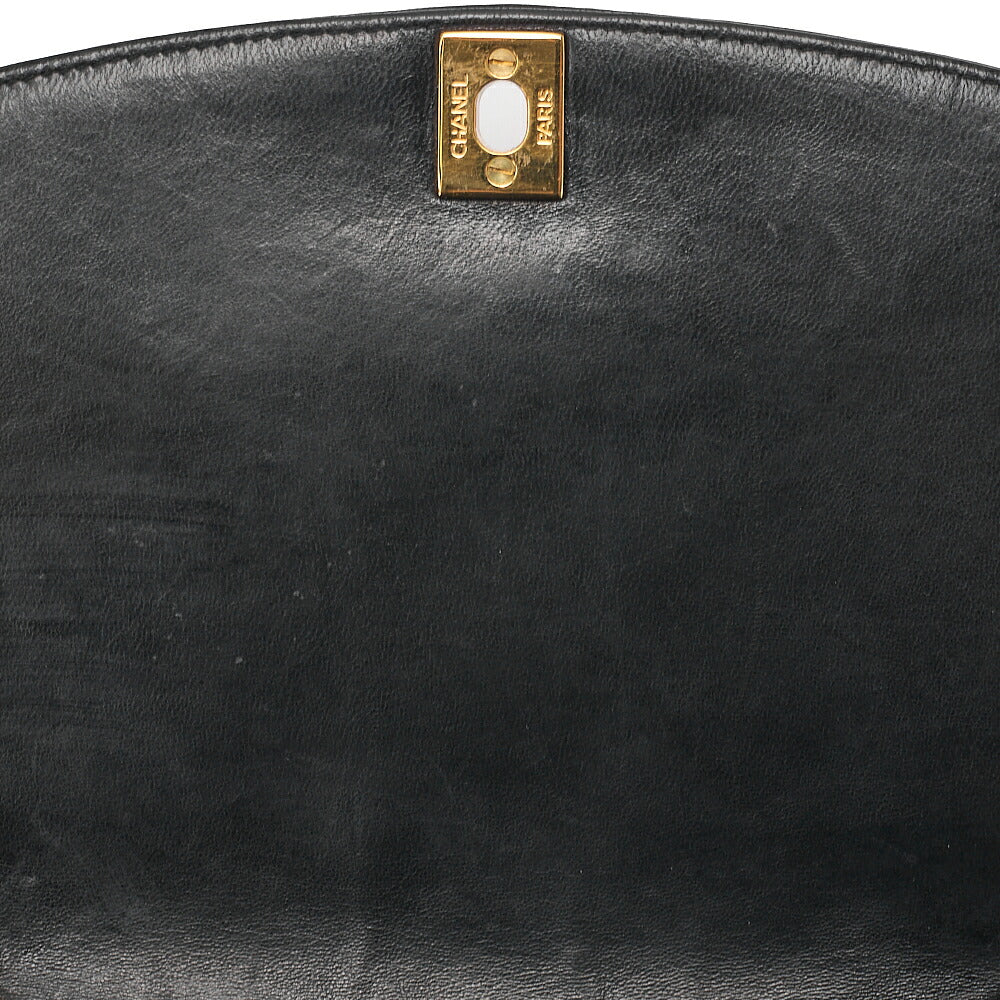 CHANEL Lambskin Matelasse Diana Flap Chain Shoulder Black Gold-Tone Hardware, Pre-Owned