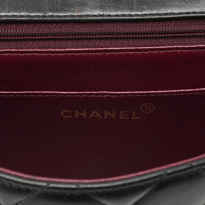 CHANEL Lambskin Matelasse Diana Flap Chain Shoulder Black Gold-Tone Hardware, Pre-Owned