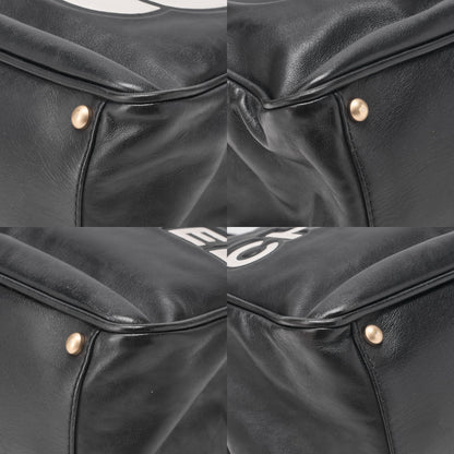 CHANEL Camellia Line Tote Bag Lambskin Black x White Gold-Tone Hardware, Pre-Owned