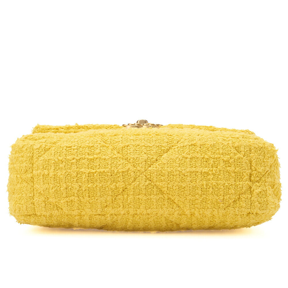 CHANEL Matelasse Chanel 19 Tweed 2-Way Chain Shoulder Yellow Gold