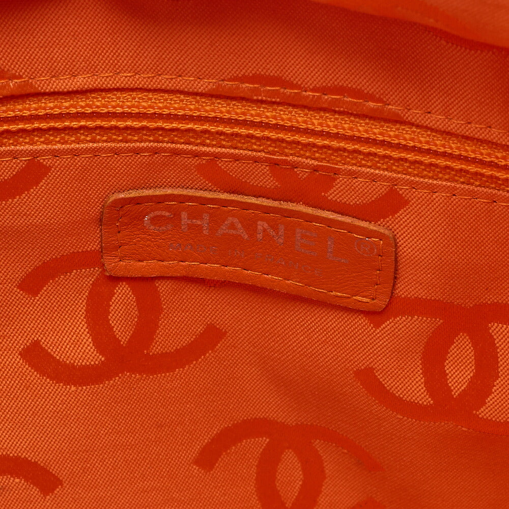 CHANEL Cambonline Calf Leather Tote Bag Brown x Beige Silver-Tone Hardware, Pre-Owned