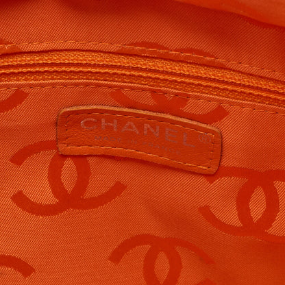 CHANEL Cambonline Calf Leather Tote Bag Brown x Beige Silver-Tone Hardware, Pre-Owned