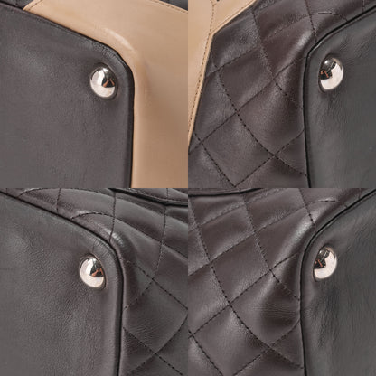 CHANEL Cambonline Calf Leather Tote Bag Brown x Beige Silver-Tone Hardware, Pre-Owned