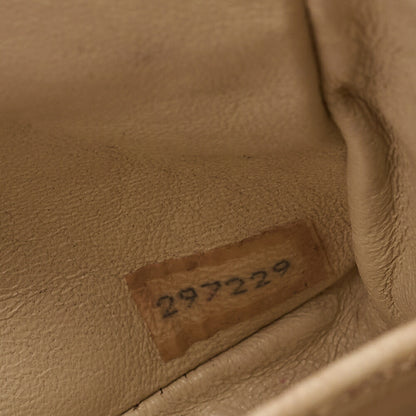CHANEL Lambskin Matelasse Double Flap 23cm Chain Shoulder Beige Gold-Tone Hardware, Pre-Owned