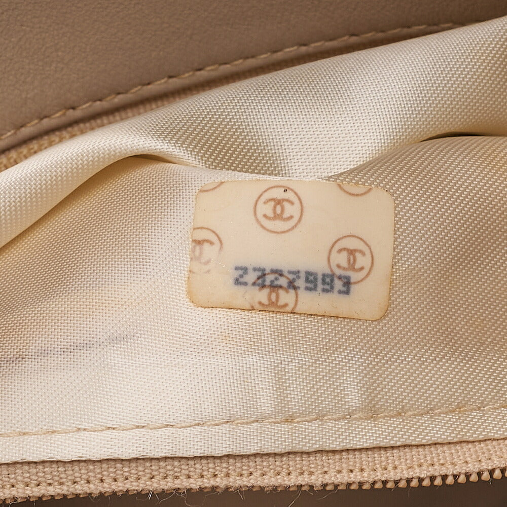 CHANEL Shoulder Bag Lambskin Matelasse Top Turn Lock One-Shoulder Bag Beige Gold-Tone Hardware, Pre-Owned