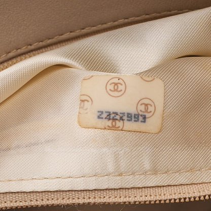 CHANEL Shoulder Bag Lambskin Matelasse Top Turn Lock One-Shoulder Bag Beige Gold-Tone Hardware, Pre-Owned