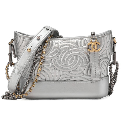 CHANEL Lambskin Gabrielle de Chanel Chain Shoulder Silver Silver X  Gold-Tone Hardware, Pre-Owned