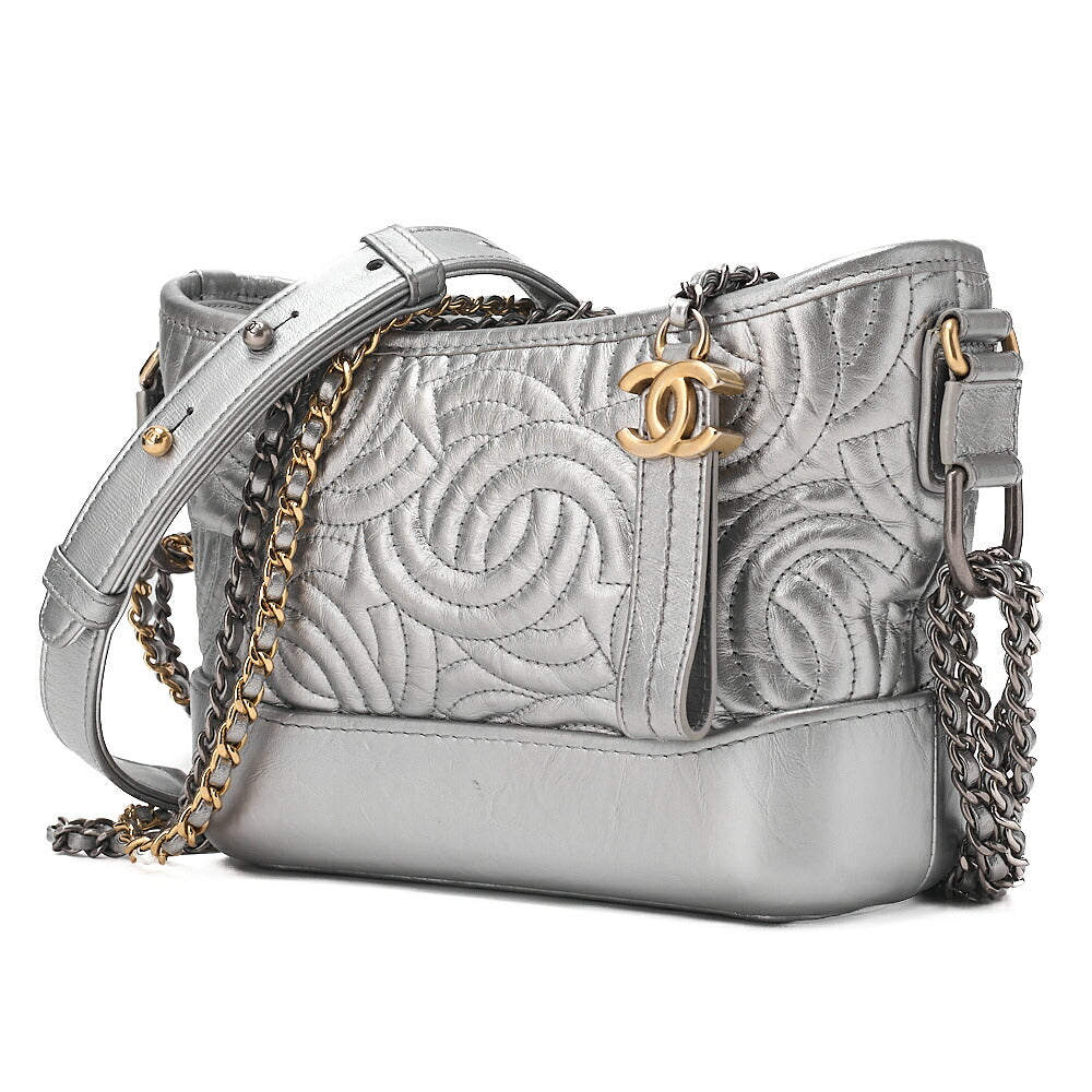 CHANEL Lambskin Gabrielle de Chanel Chain Shoulder Silver Silver X  Gold-Tone Hardware, Pre-Owned