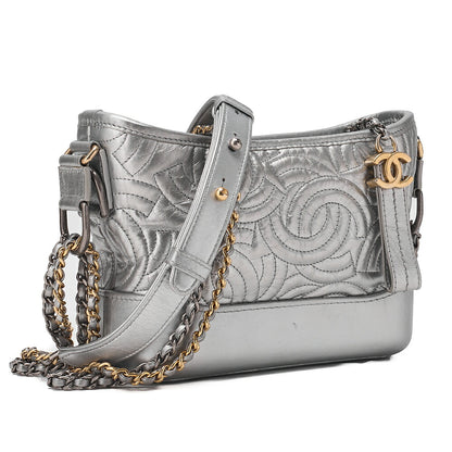 CHANEL Lambskin Gabrielle de Chanel Chain Shoulder Silver Silver X  Gold-Tone Hardware, Pre-Owned