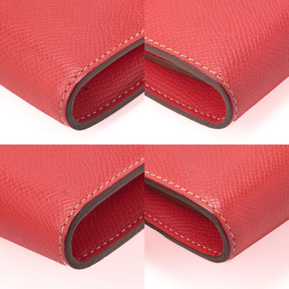 HERMES Kelly Wallet Tri-fold Long Wallet Epson Rose Azale x Gold Gold -Tone Hardware, Pre-Owned