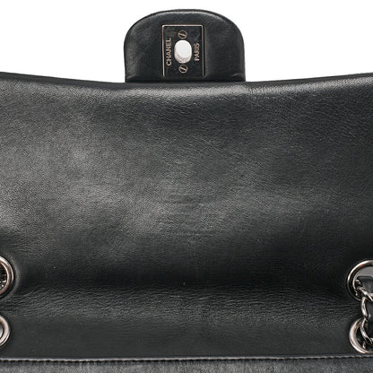 CHANEL Lambskin Matelasse Valentine's Day Single Flap Chain Shoulder Black Silver-Tone Hardware, Pre-Owned