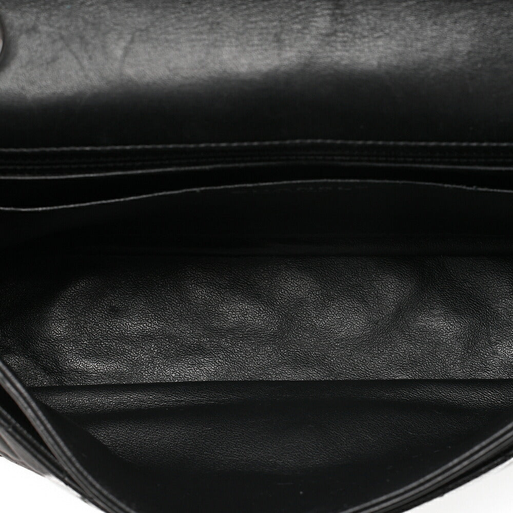 CHANEL Lambskin Matelasse Valentine's Day Single Flap Chain Shoulder Black Silver-Tone Hardware, Pre-Owned