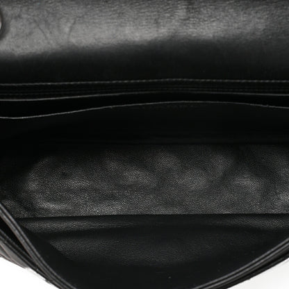 CHANEL Lambskin Matelasse Valentine's Day Single Flap Chain Shoulder Black Silver-Tone Hardware, Pre-Owned
