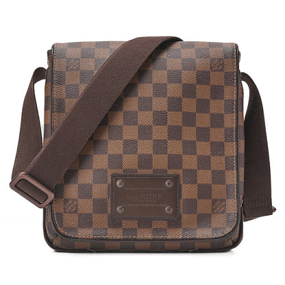 LOUIS VUITTON Louis Vuitton Damier Brooklyn PM Shoulder Bag N51210 Brown Gold-Tone Hardware, Pre-Owned