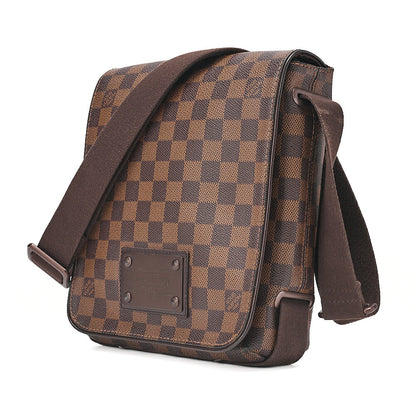 LOUIS VUITTON Louis Vuitton Damier Brooklyn PM Shoulder Bag N51210 Brown Gold-Tone Hardware, Pre-Owned