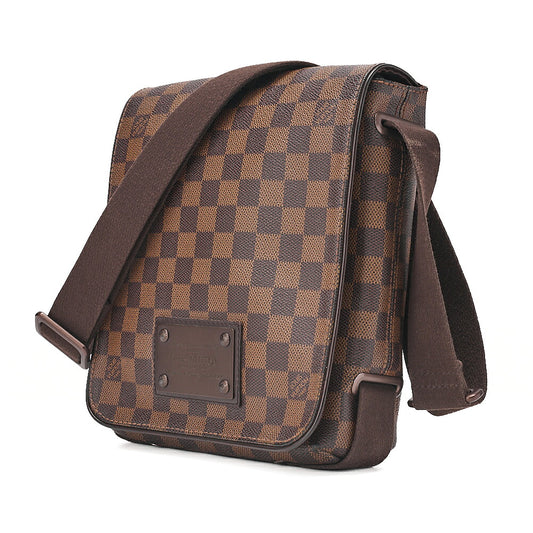 LOUIS VUITTON Louis Vuitton Damier Brooklyn PM Shoulder Bag N51210 Brown Gold-Tone Hardware, Pre-Owned