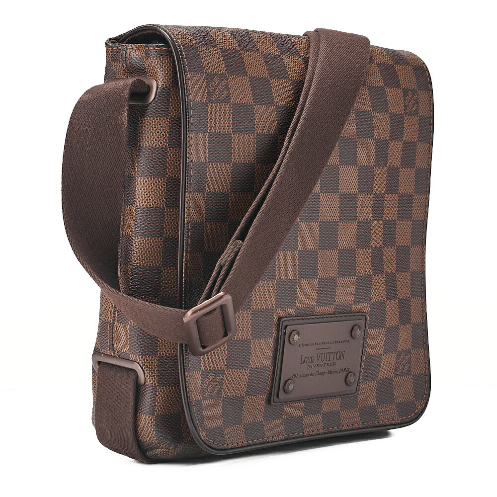 LOUIS VUITTON Louis Vuitton Damier Brooklyn PM Shoulder Bag N51210 Brown Gold-Tone Hardware, Pre-Owned