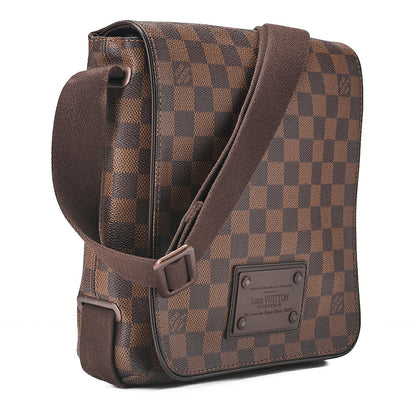 LOUIS VUITTON Louis Vuitton Damier Brooklyn PM Shoulder Bag N51210 Brown Gold-Tone Hardware, Pre-Owned