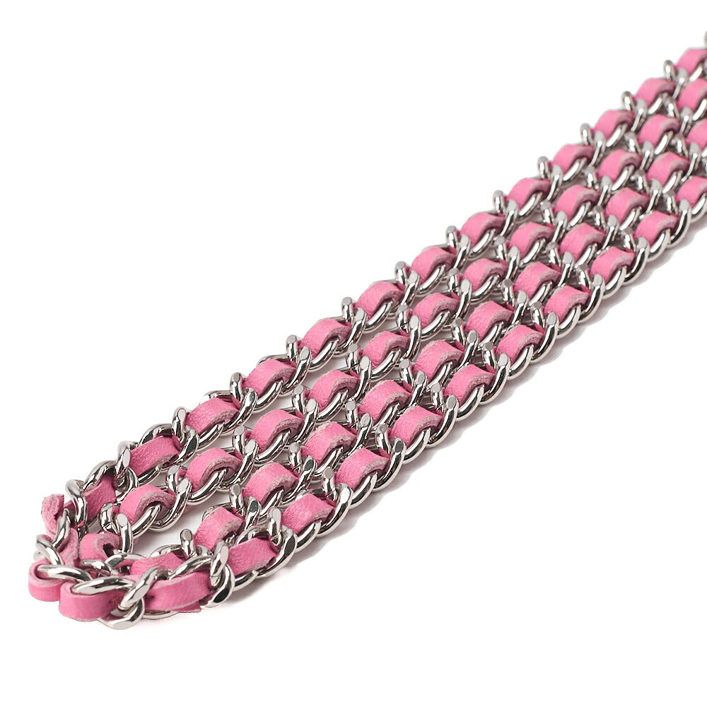 CHANEL Matelasse Chain Wallet Lambskin Pink Silver-Tone Hardware, Pre-Owned