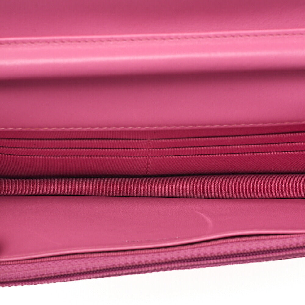 CHANEL Matelasse Chain Wallet Lambskin Pink Silver-Tone Hardware, Pre-Owned