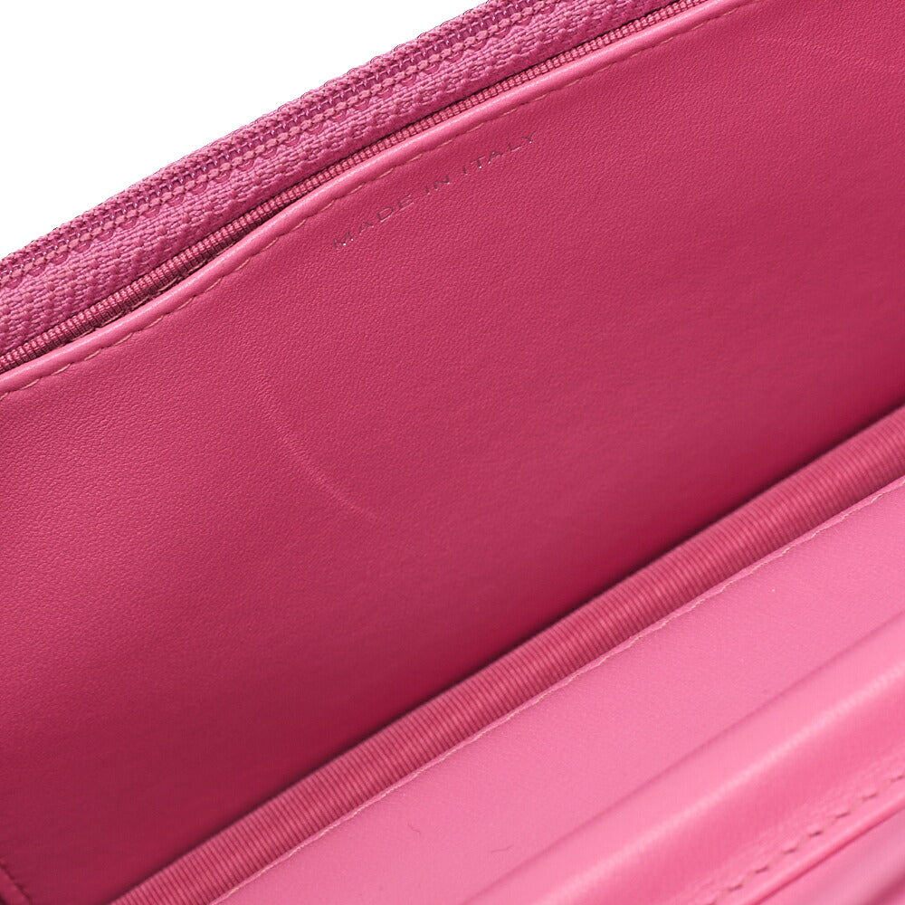 CHANEL Matelasse Chain Wallet Lambskin Pink Silver-Tone Hardware, Pre-Owned